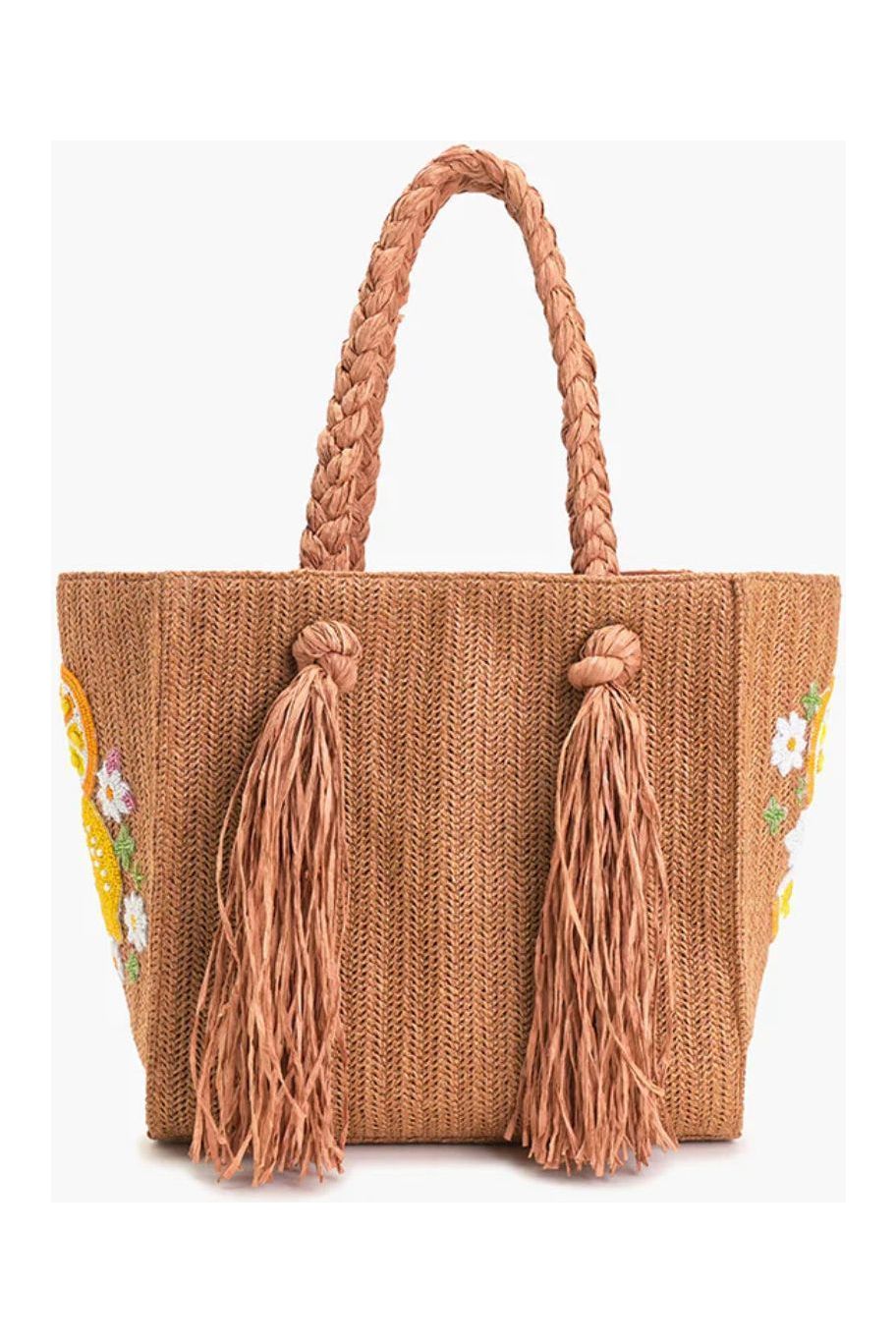 DAISY CITRUS STRAW TOTE