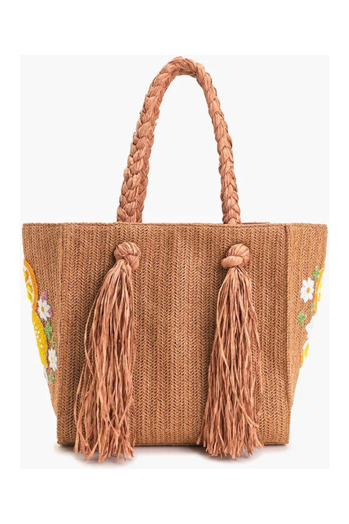 DAISY CITRUS STRAW TOTE