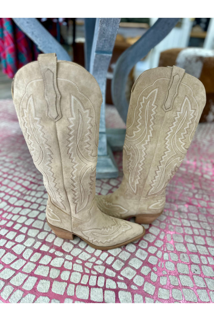 Tess Beige Tall Boots