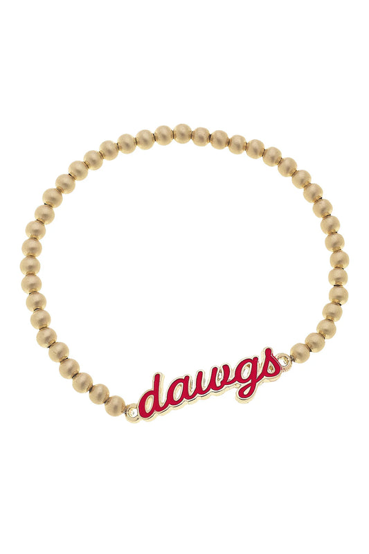 Dawgs in Red Stretch Bracelet