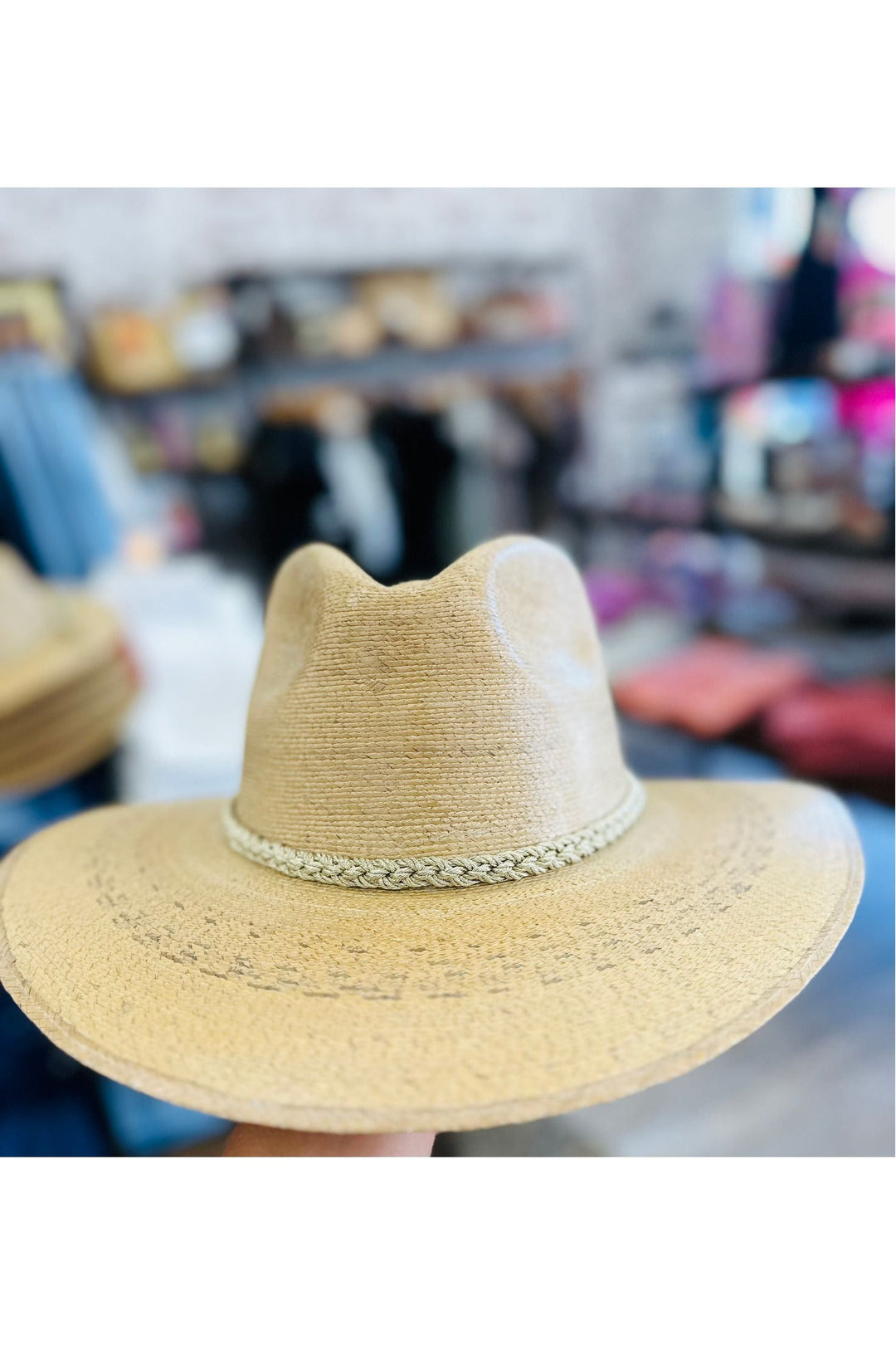 Tipsy Threads~ Natural Palm - Cabo Gold Braid Hat