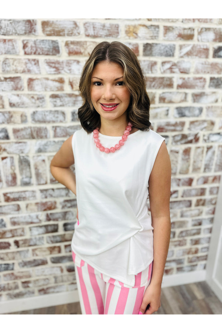 Sleeveless Twist Detail Top