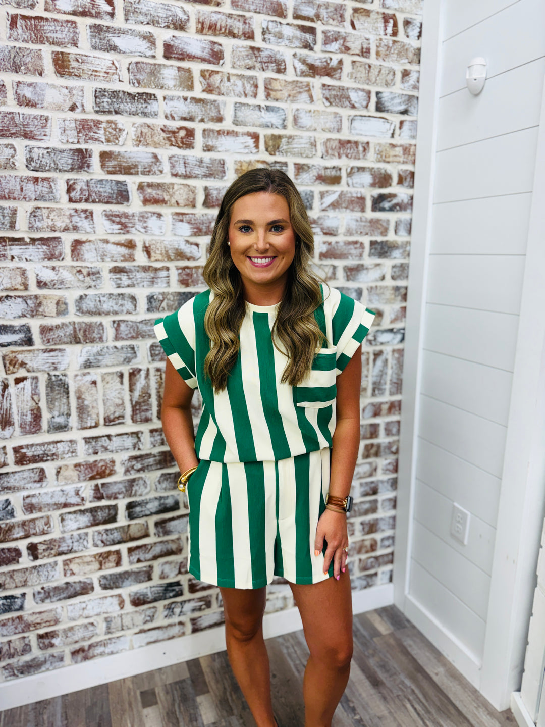 Fall Green Stripe Set