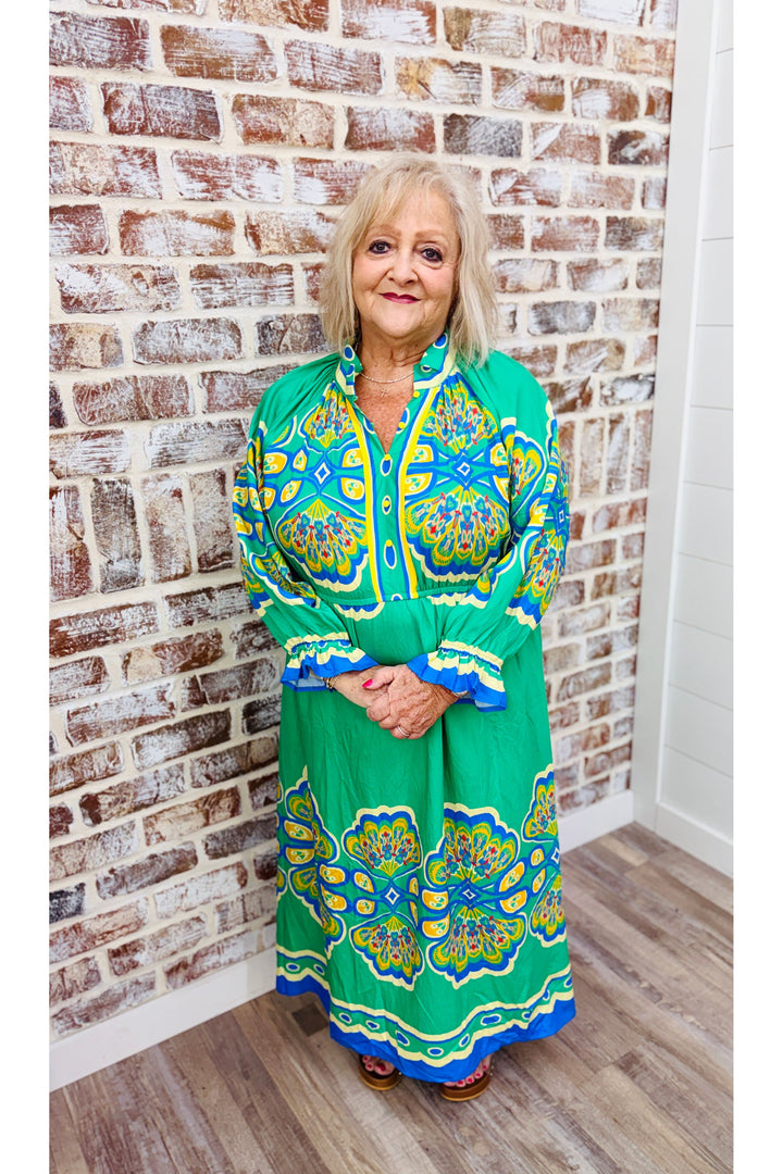 PLUS | Green Delights Midi Dress