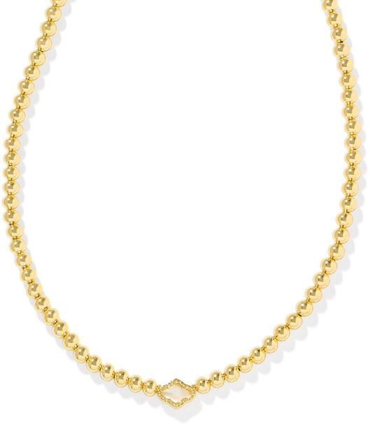 Kendra Scott| ABBIE BEADED NECKLACE GOLD NATURAL MOTHER OF PEARL