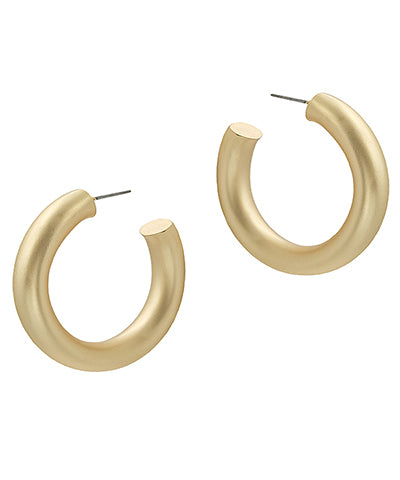 Matte Gold Mid Hoop