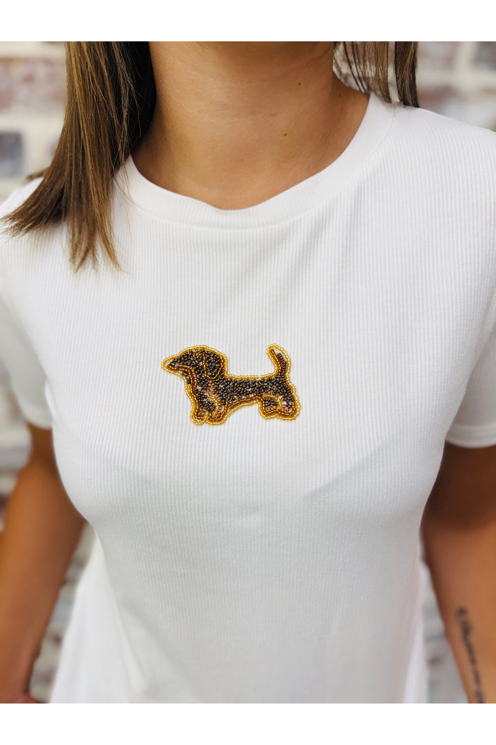 Beaded Dog Tee