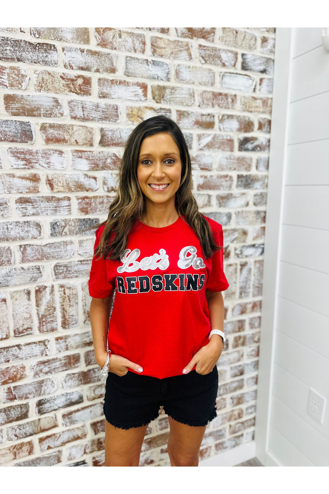 Let’s go redskins red tshirt 
