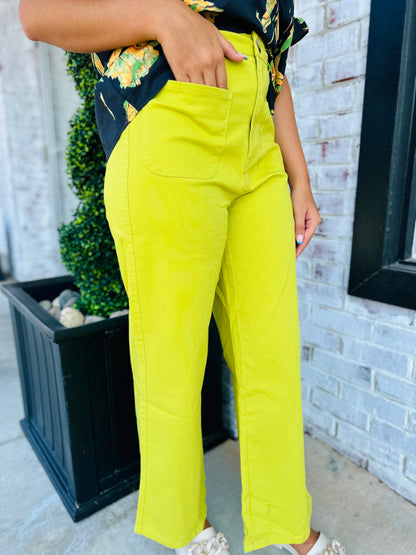 Lime Wide Leg Pant