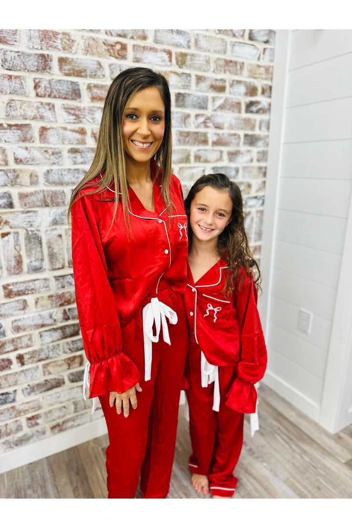Youth Red Bow Pajama Set
