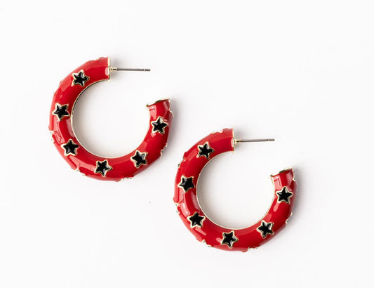 Justine Red & Black Earrings~M