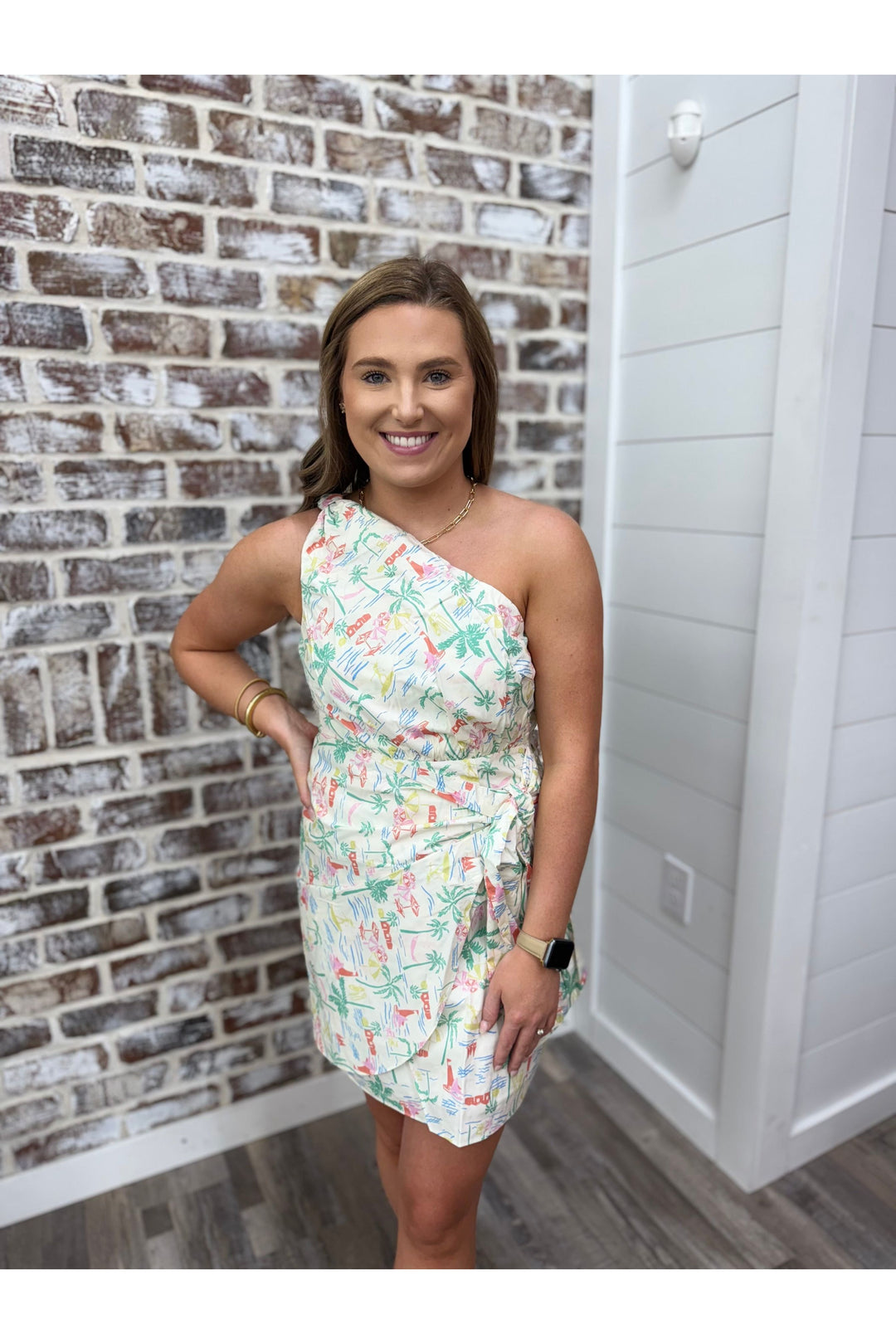 Karlie| Seashore One Shoulder Dress