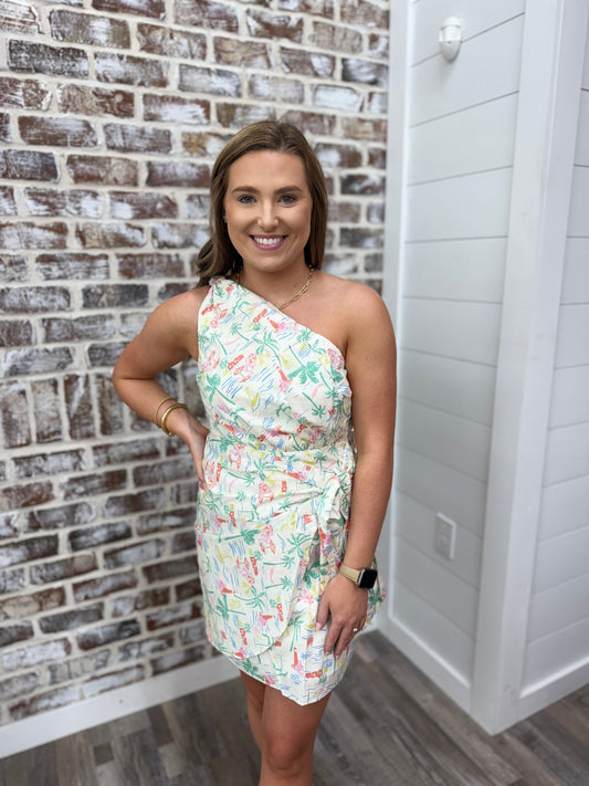 Karlie| Seashore One Shoulder Dress