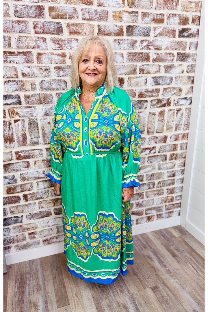 PLUS | Green Delights Midi Dress
