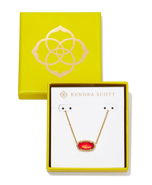 Kendra Scott| ELISA PENDANT NECKLACE BOXED GOLD RED ILLUSION