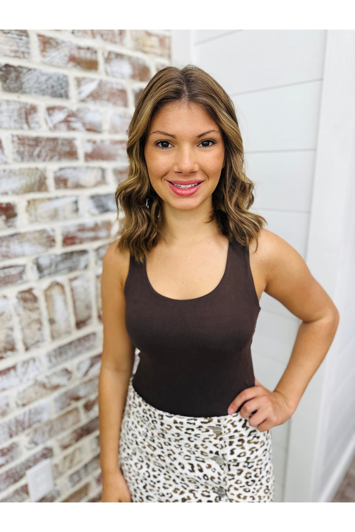Espresso Butter Sleeveless Bodysuit {All Sales Final}