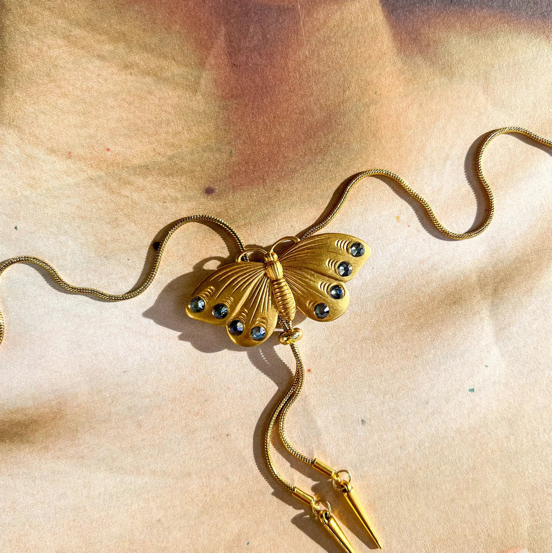 Butterfly Vintage Style Gold Bolo Tie