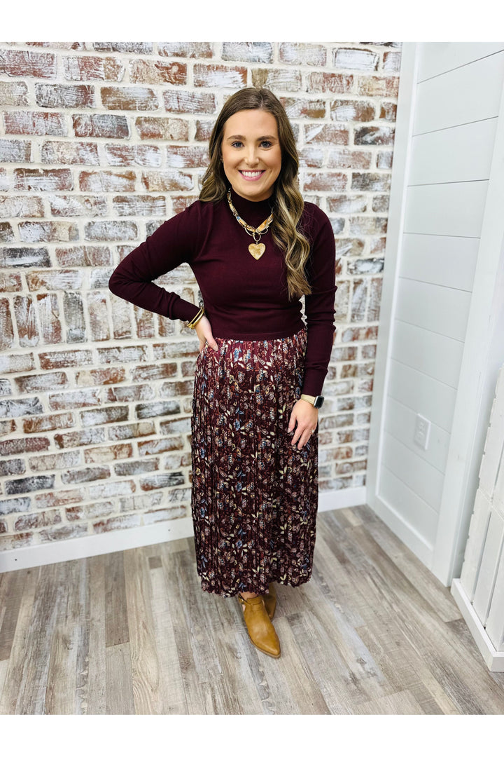 Burgundy Multi Sweater Dress