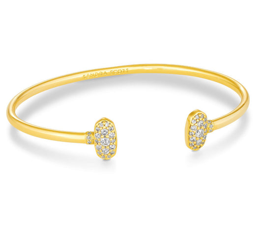 Kendra Scott| GRAYSON CRYSTAL CUFF BRACELET GOLD METAL WHITE CZ