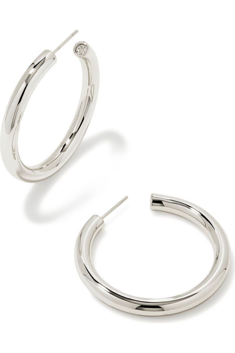 Kendra Scott| COLETTE LARGE HOOP EARRINGS SILVER