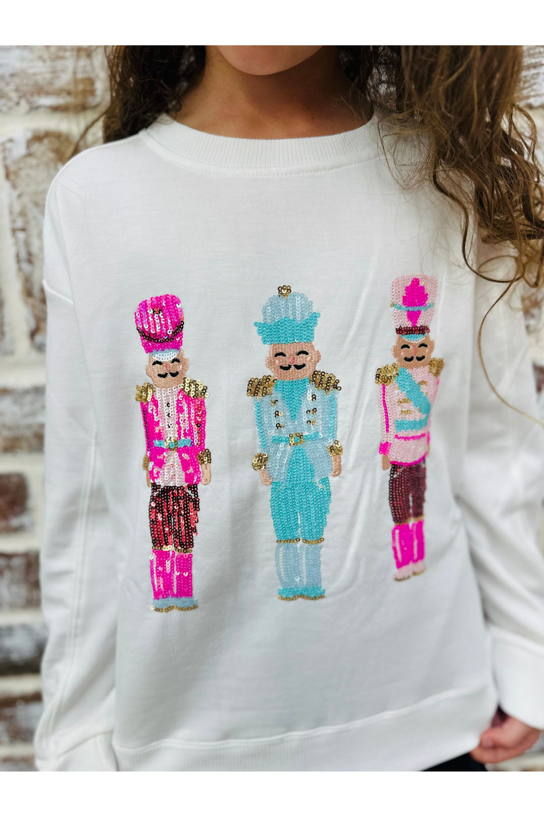 Youth Mary Square Nutcracker Sequin Sweatshirt