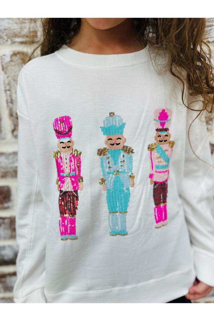 Youth Mary Square Nutcracker Sequin Sweatshirt