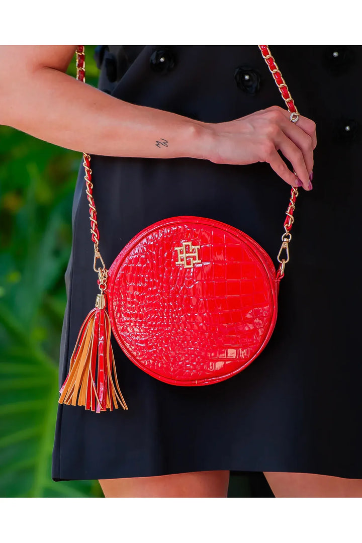 Cece Circular Crossbody Red Patent EC