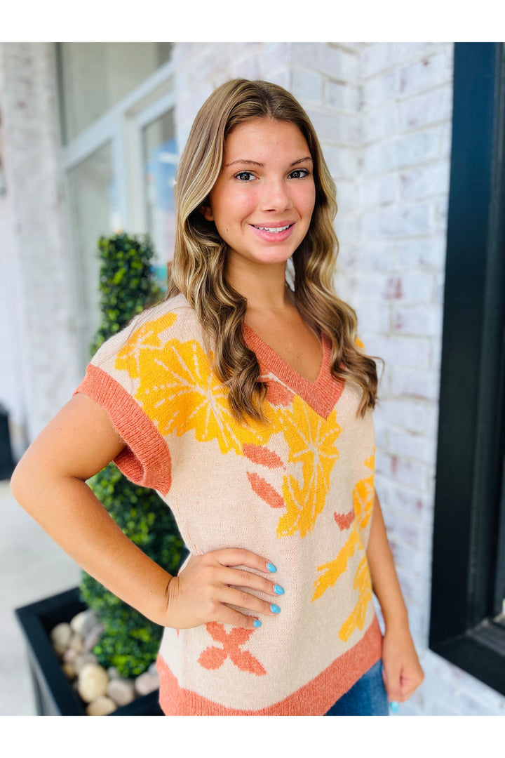 Faded Flowers Sweater Vest