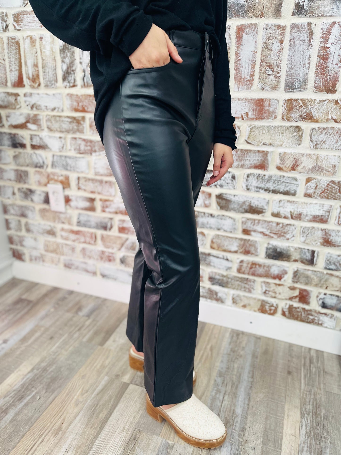 Leather Crop Pants