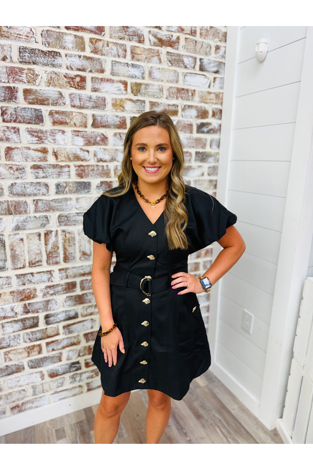 Timeless Button Dress - Black