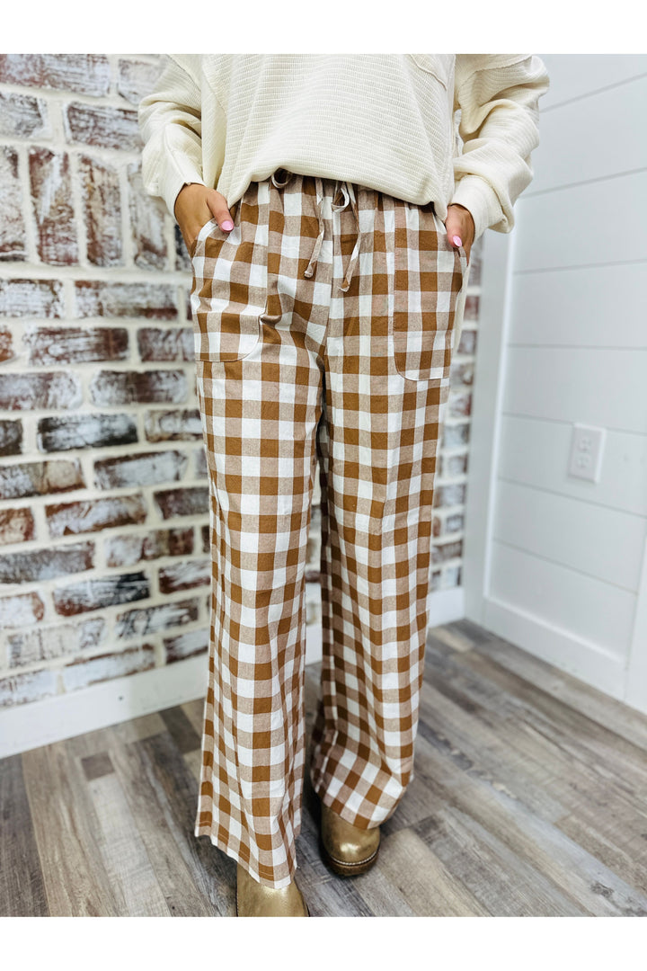 Mocha Gingham Pants