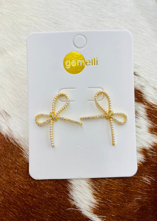 Gemelli ~ Pearl Bow Earrings