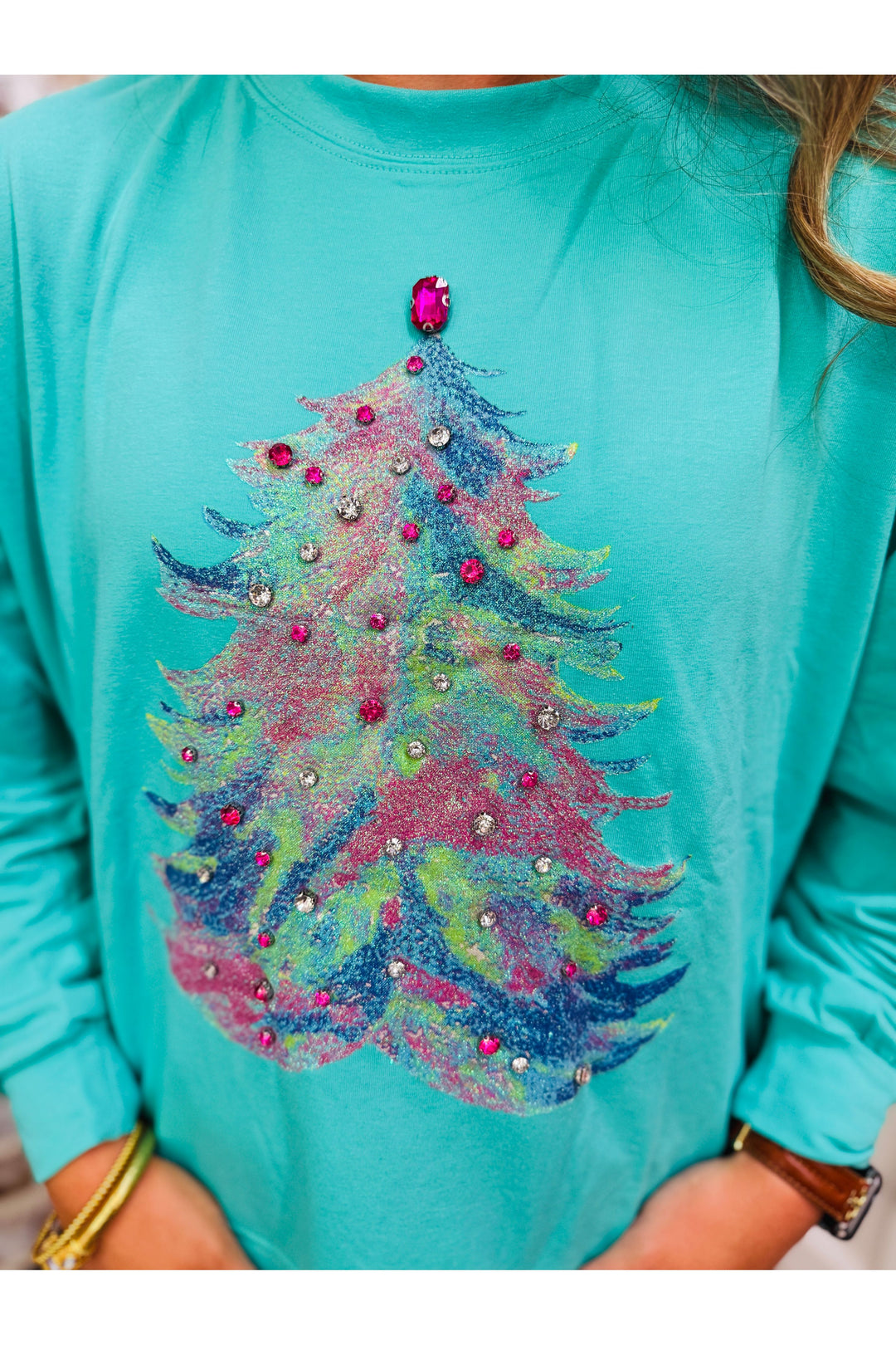 Colorful Christmas Tree Jewel Details Top