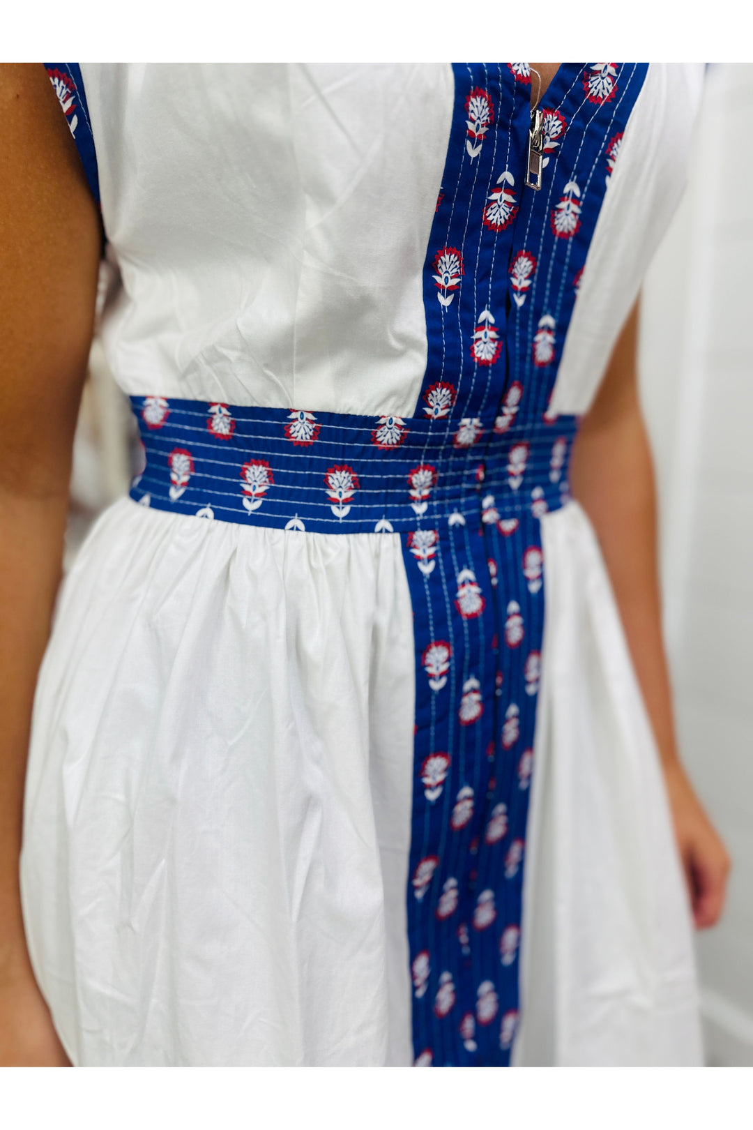 Trimmed In Floral Midi Dress