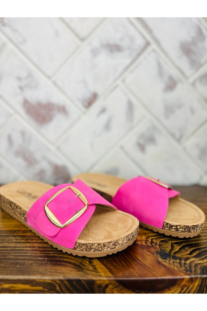 Corkys | Road Trip - Pink Slide Sandal