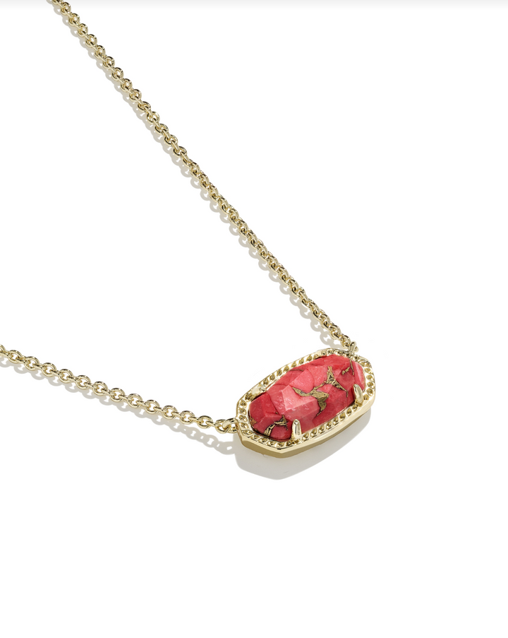 Kendra Scott | Elisa Necklace-Gold Bronze Veined Red Magnesite