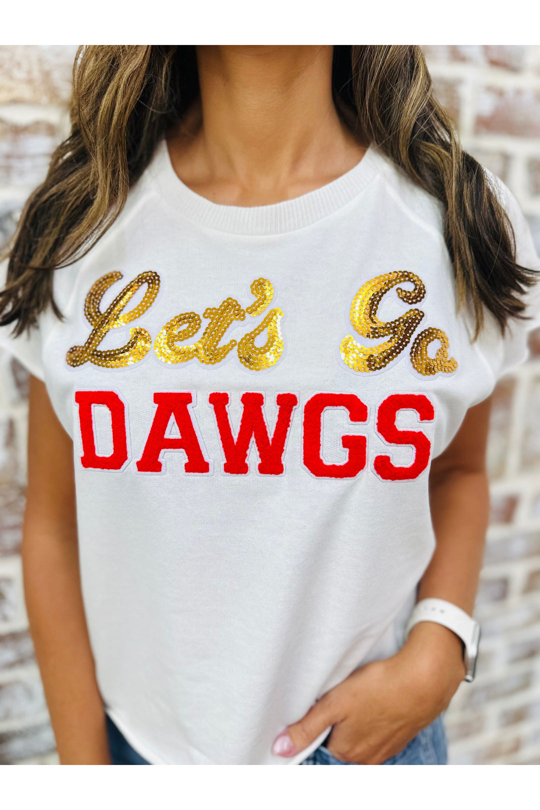 Let’s Go Dawgs Raw Cut Top