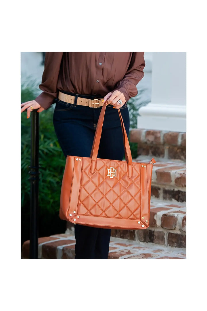 Sophie Zippered Tote Saddle Ld