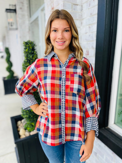 Pop in Plaid Top