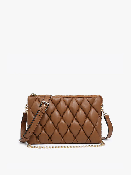 Brown Izzy Vegan Puffer Crossbody