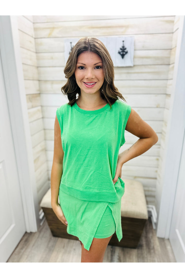 Kelly Green Skort Set