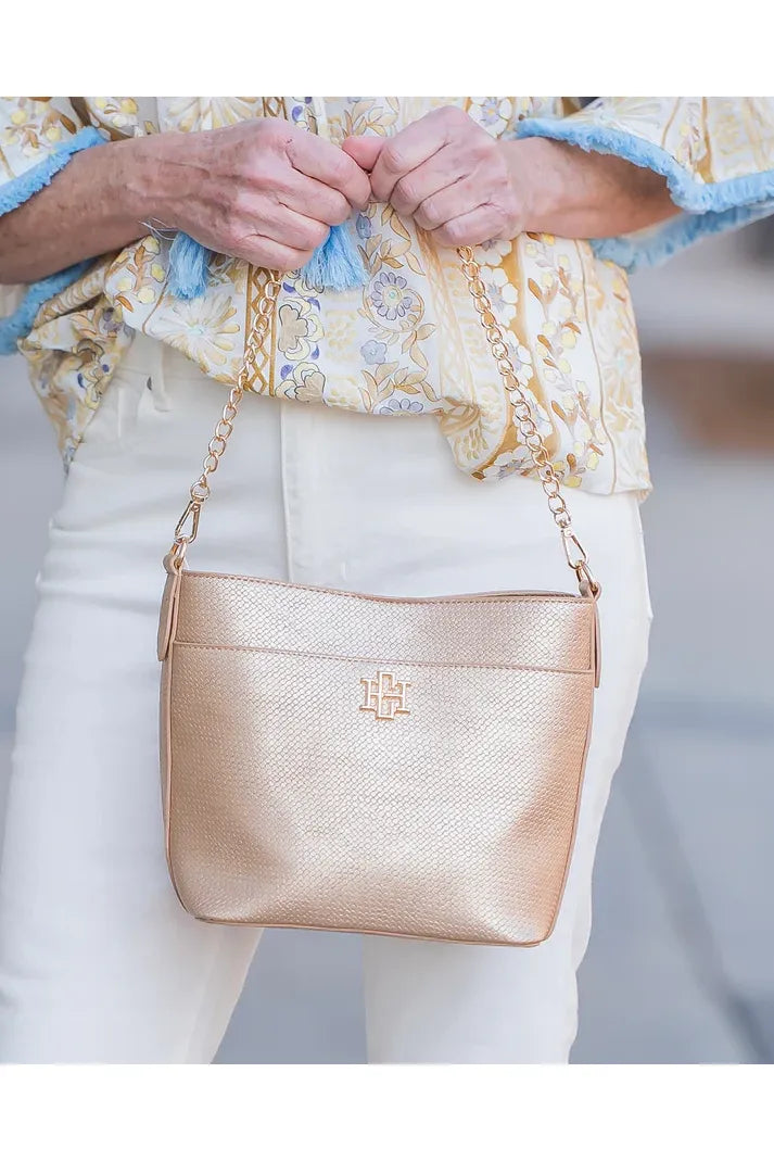 Brielle Bucket Bag Woven Gold