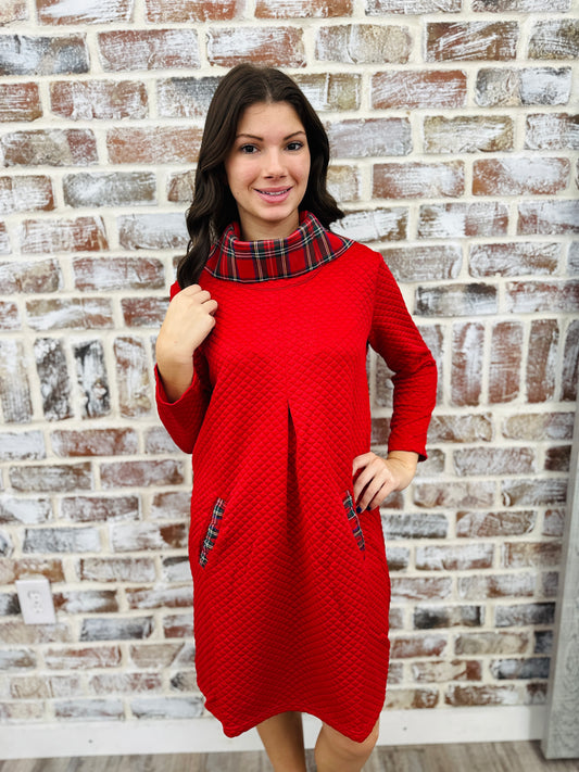 Red Ruby Contrast Trim Dress