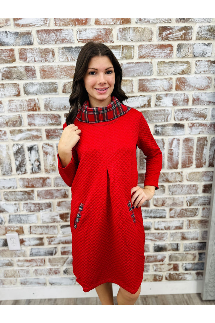 Red Ruby Contrast Trim Dress