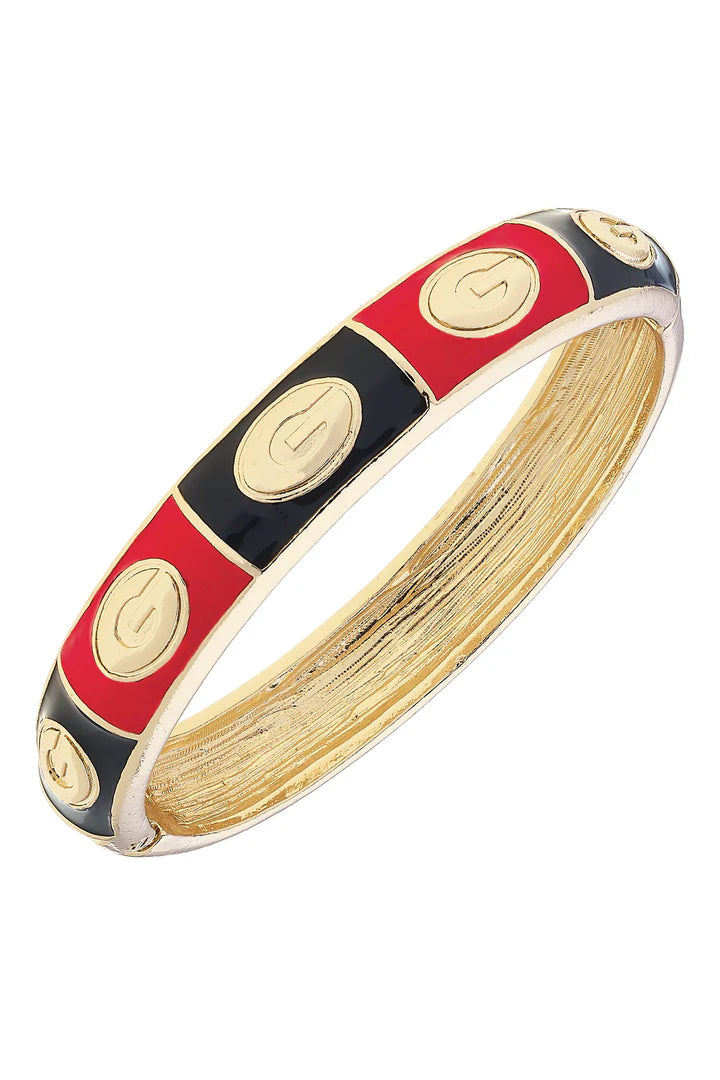 GA Bulldogs Checkered Red/Black Bangle 