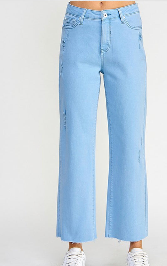 Chambray Blue High Rise Jeans