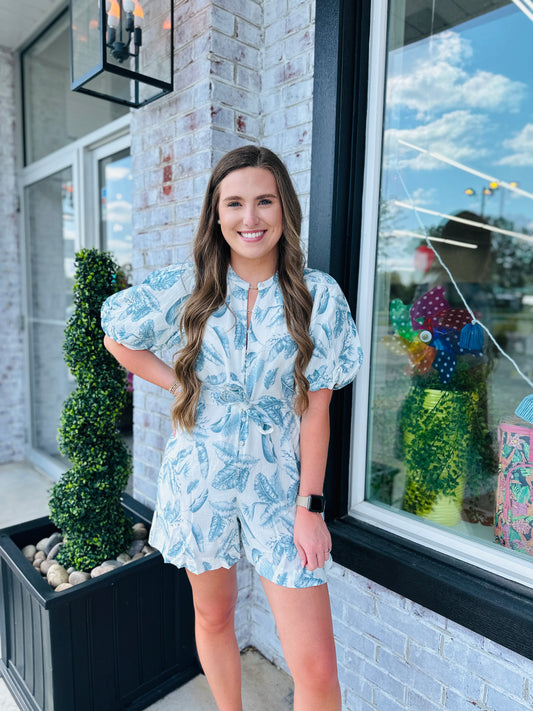 Blue Leaf Romper