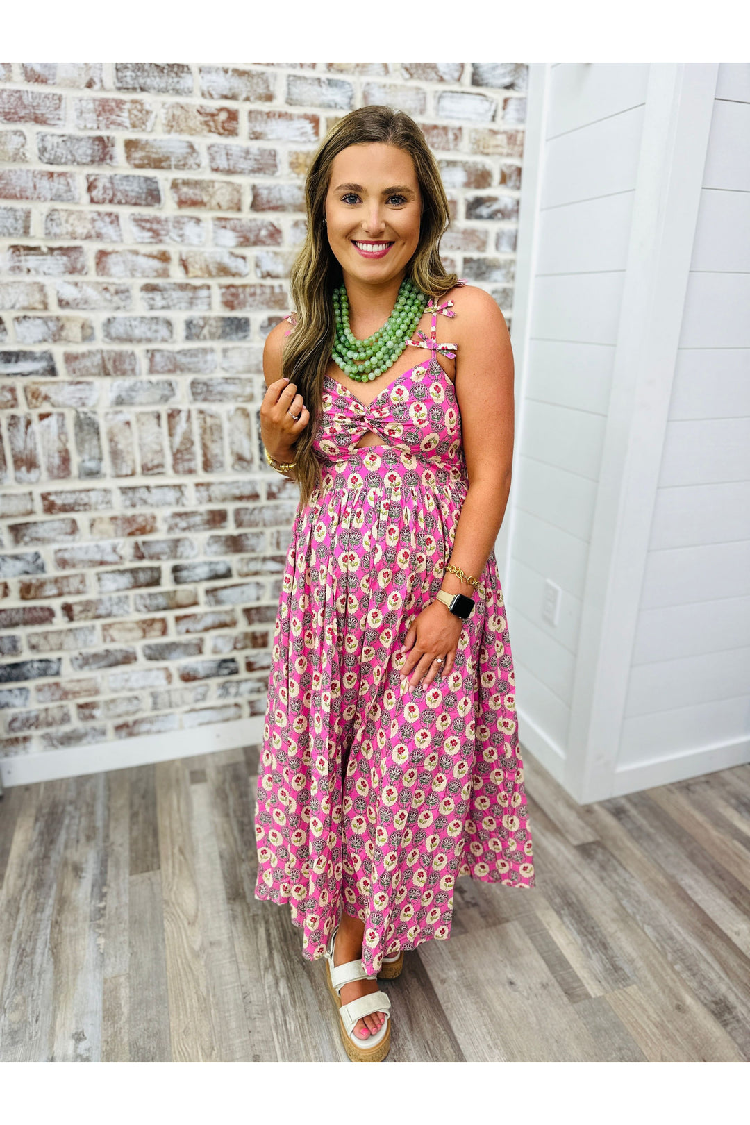 Bow Straps Midi Dress