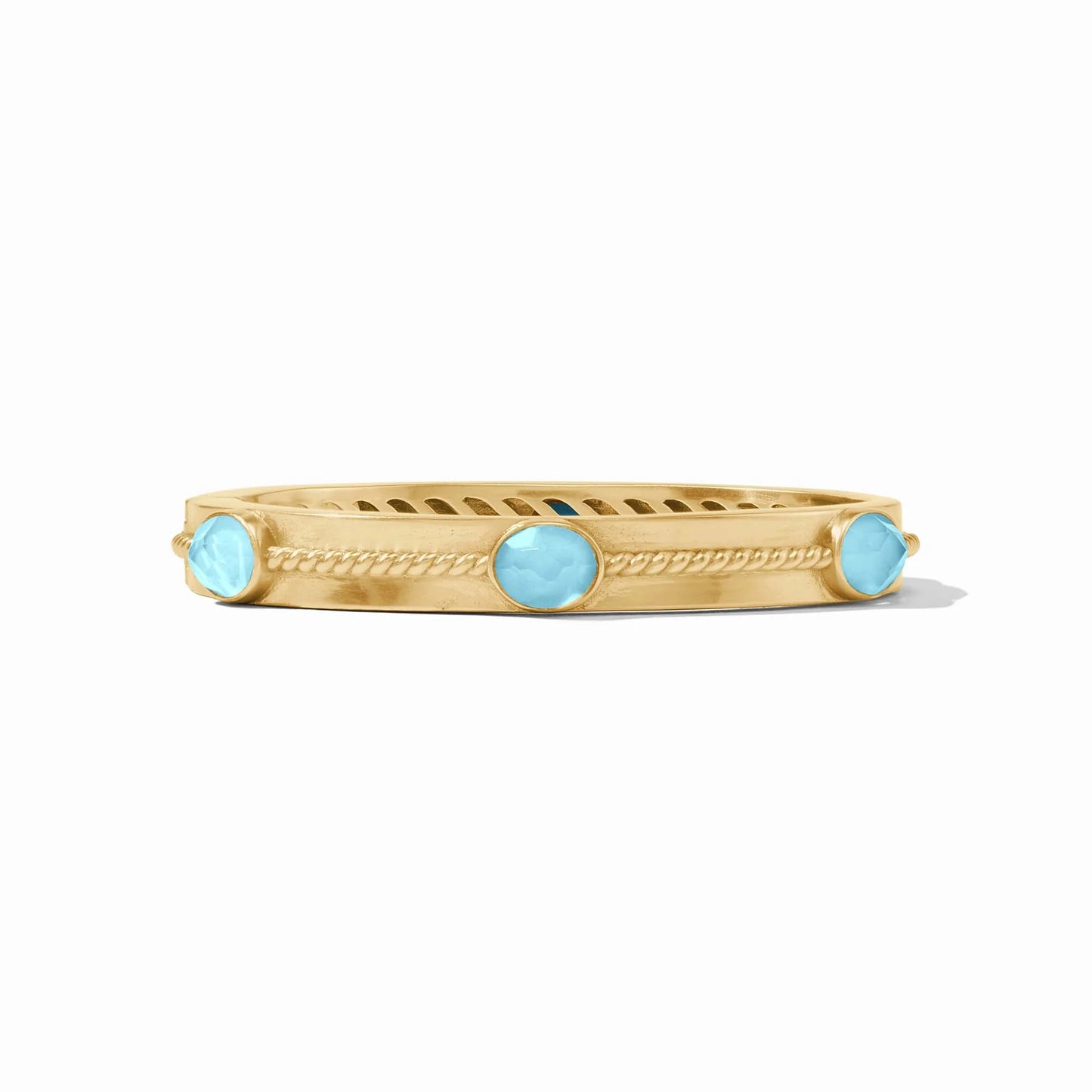 Julie Vos|Nassau Stone Hinge Bangle~Iridescent Capri Blue