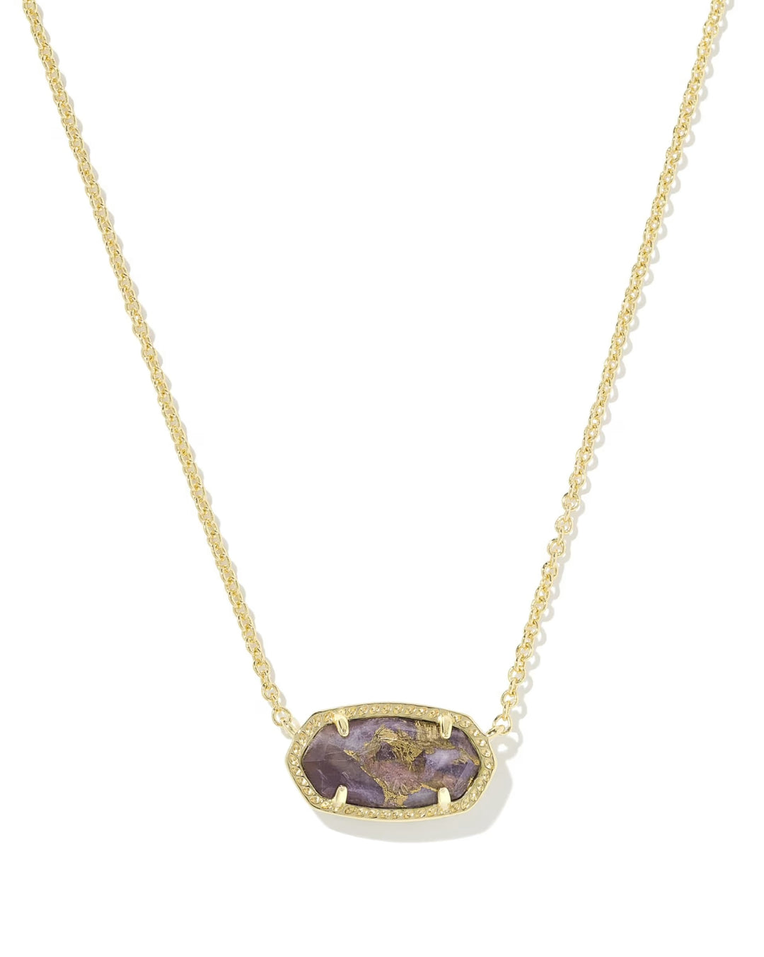 Kendra Scott | Elisa Gold Pendant Necklace - Bronze Veined Purple Amethyst